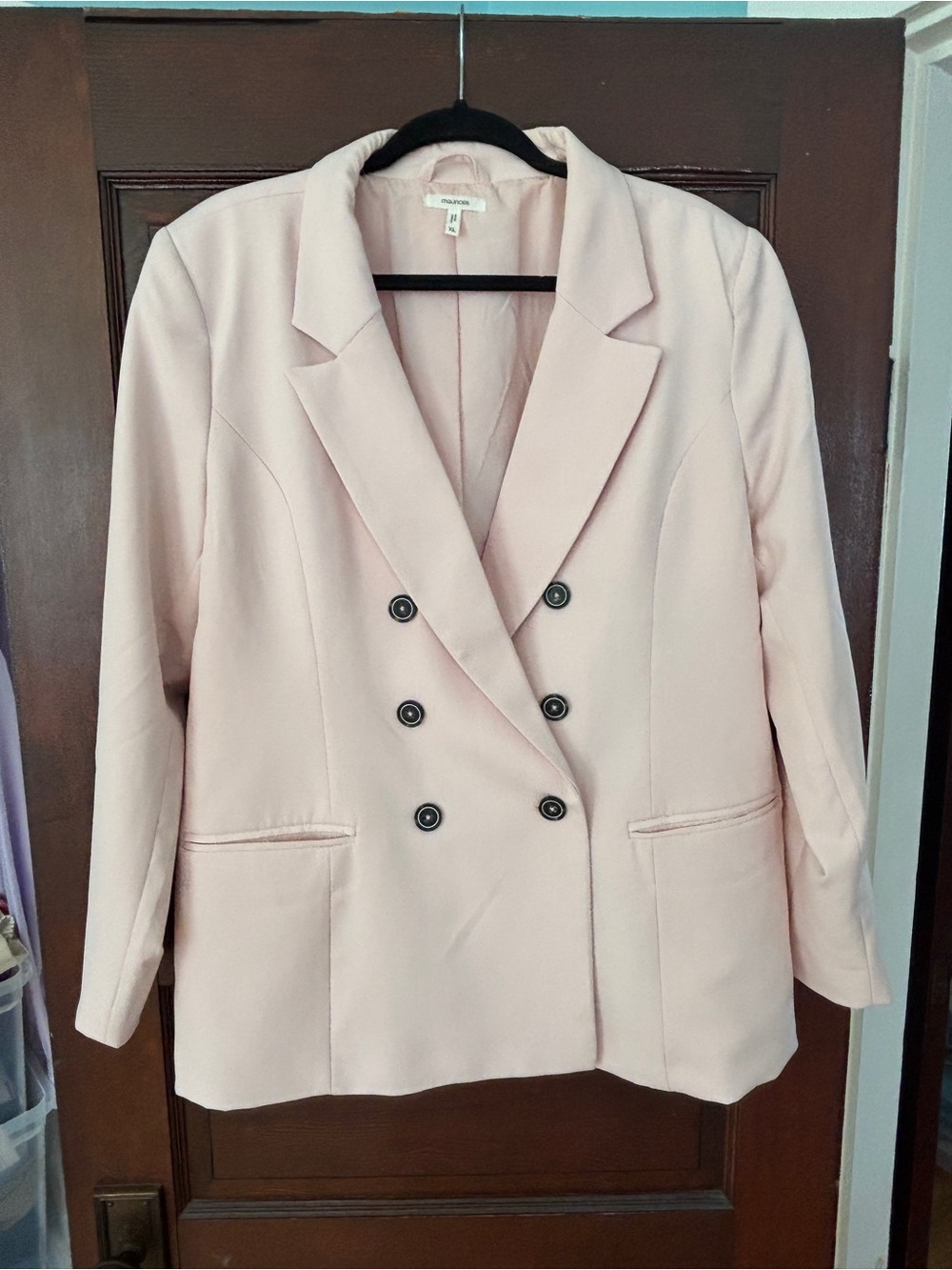 Maurices Blush Pink Double-Breasted Blazer